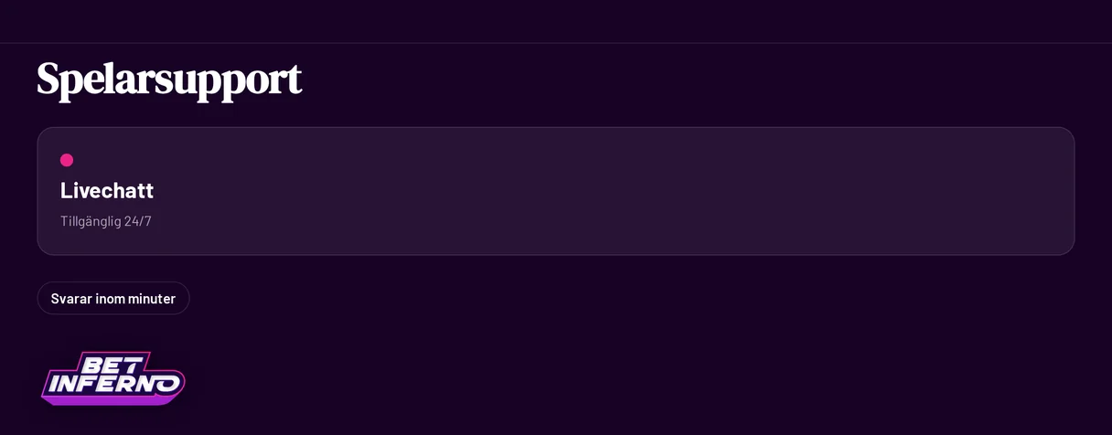 Kontakta spelarsupport